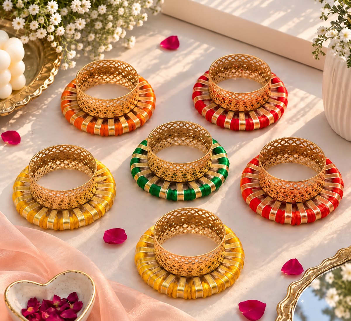 Decorative Handmade Tealight Candle Holders Set for Diwali Home Decor [ 6 pcs ]