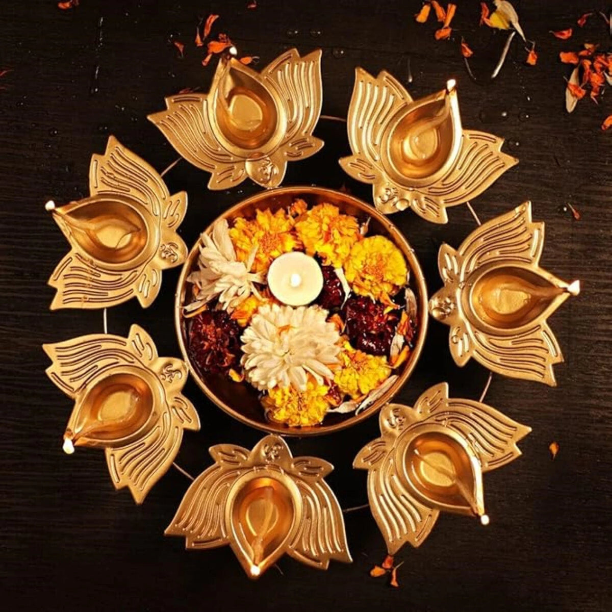 Premium Decorative with Lotus Diya Holder