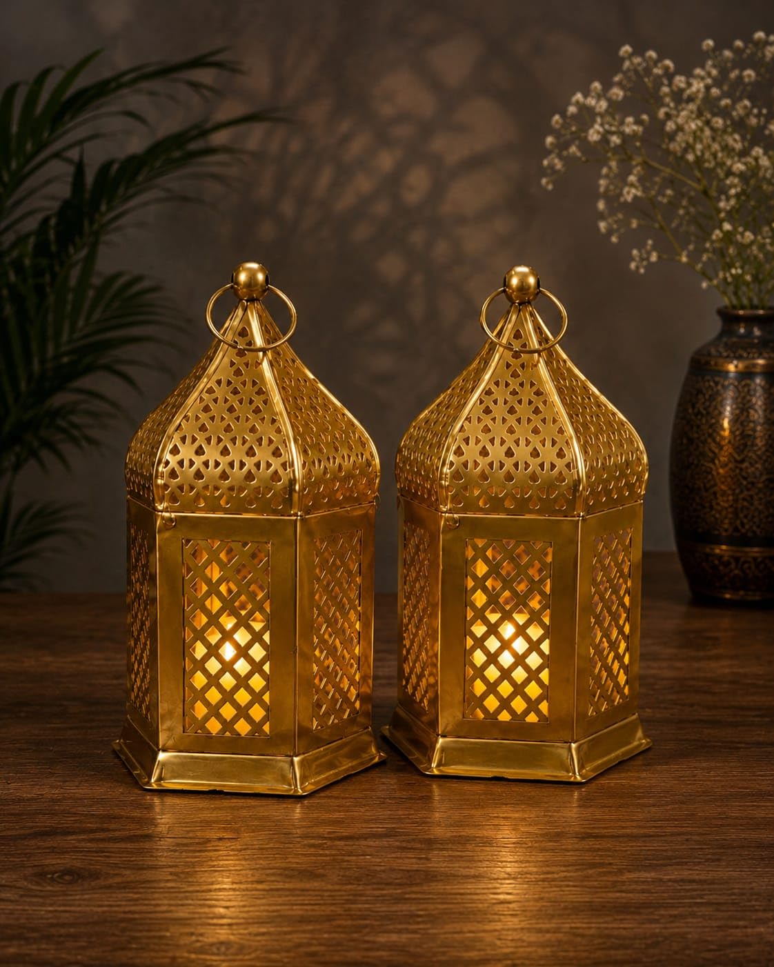 Premium Golden Decorative Metal Lantern
