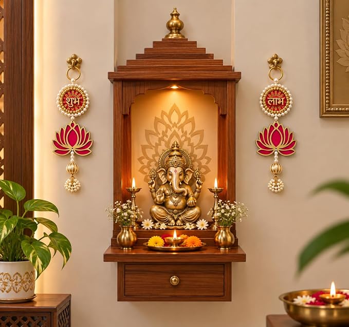 Shubh Labh Lotus Door Hanging Set of 2