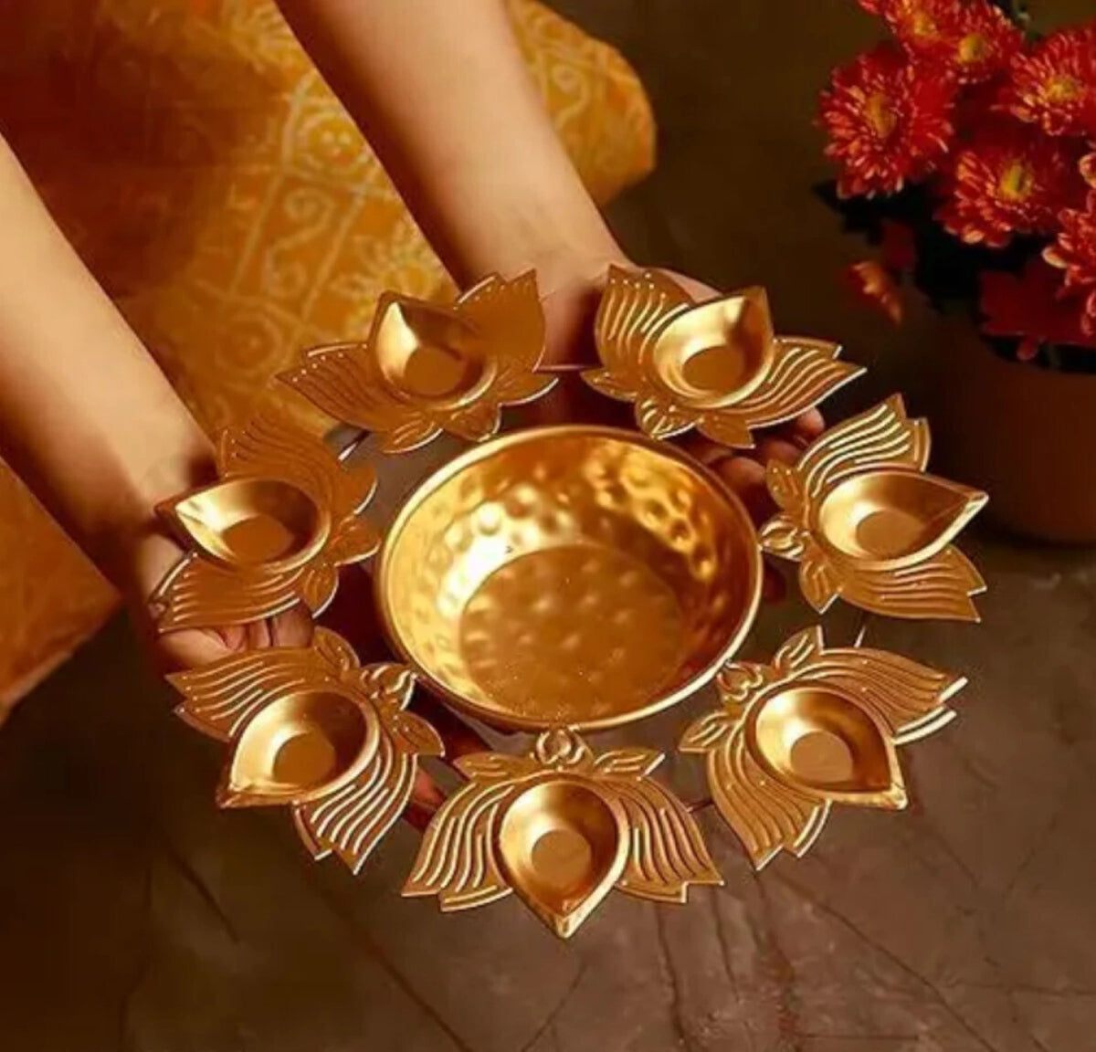 Premium Decorative with Lotus Diya Holder