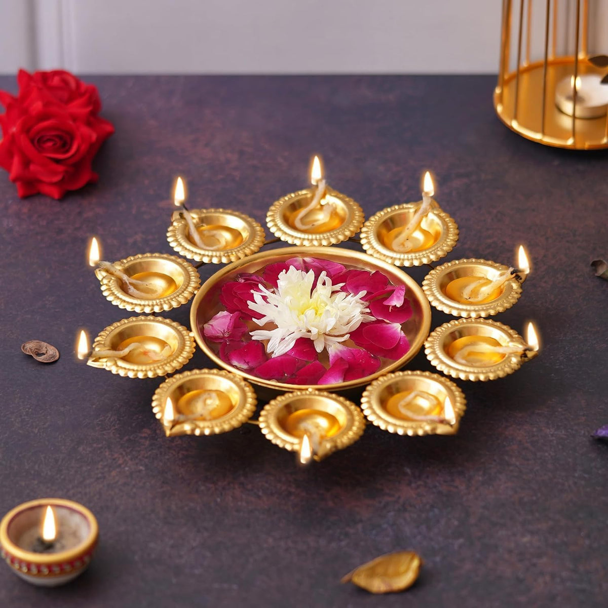 Decorative Metal Diya Traditional Diya