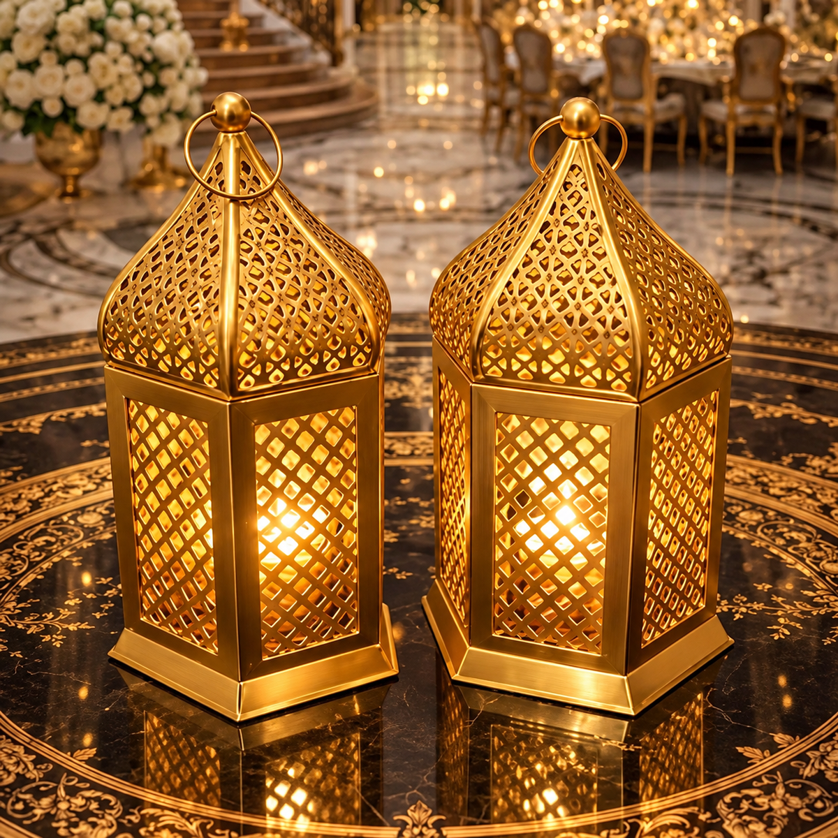 Premium Golden Decorative Metal Lantern