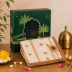 Golden Floral Embroidered Mata Chunri | 41.5 x 18 inch