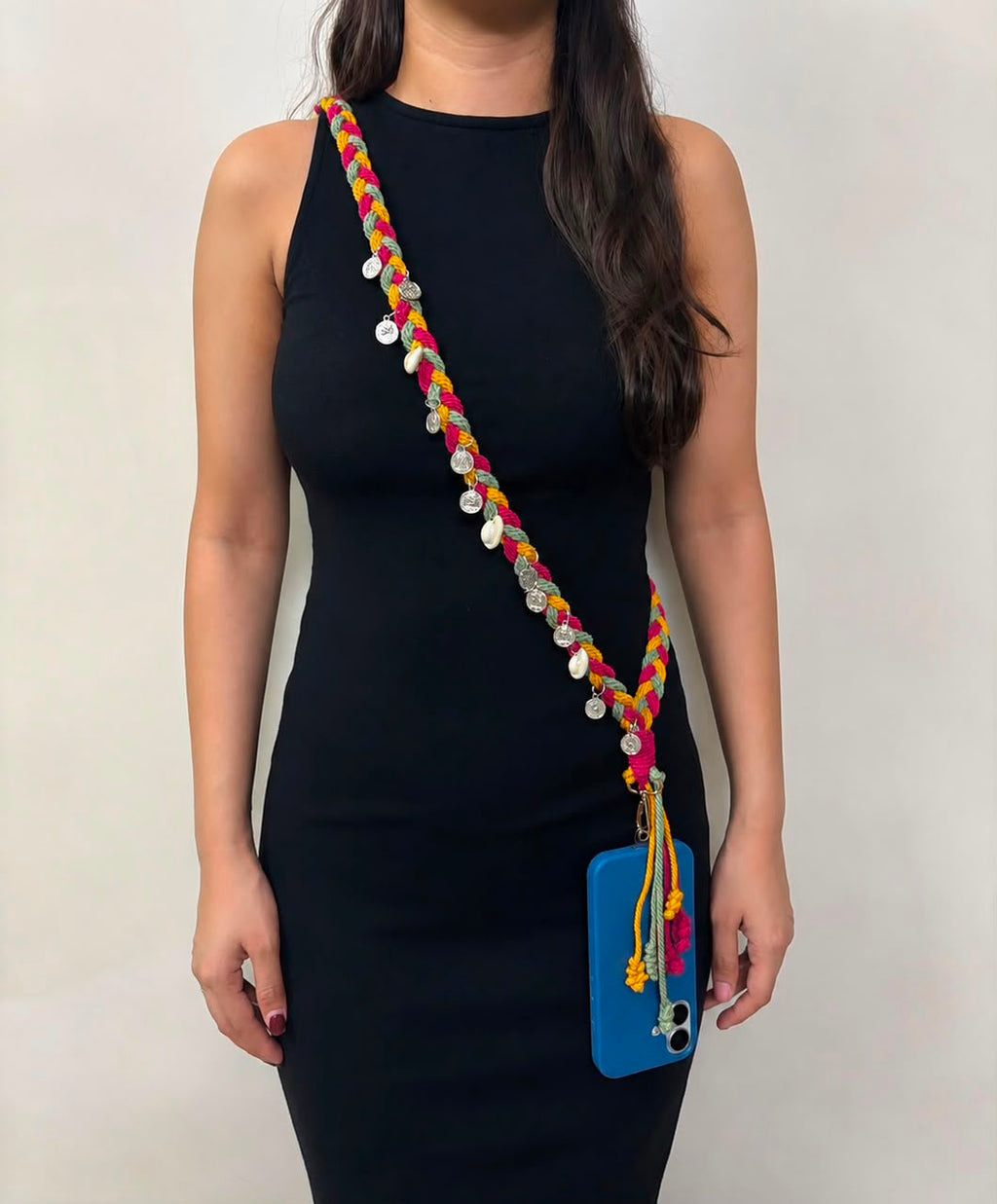 Trending Handmade Mobile Sling Bag with Boho Charms | Festive Crossbody Phone Bag