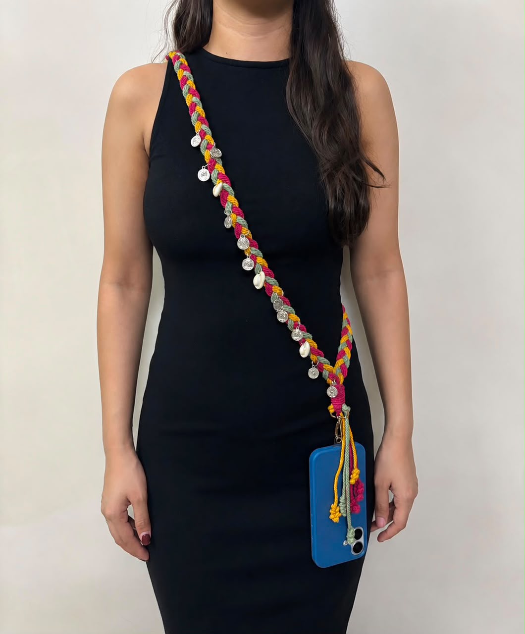 Trending Handmade Mobile Sling Bag with Boho Charms | Festive Crossbody Phone Bag