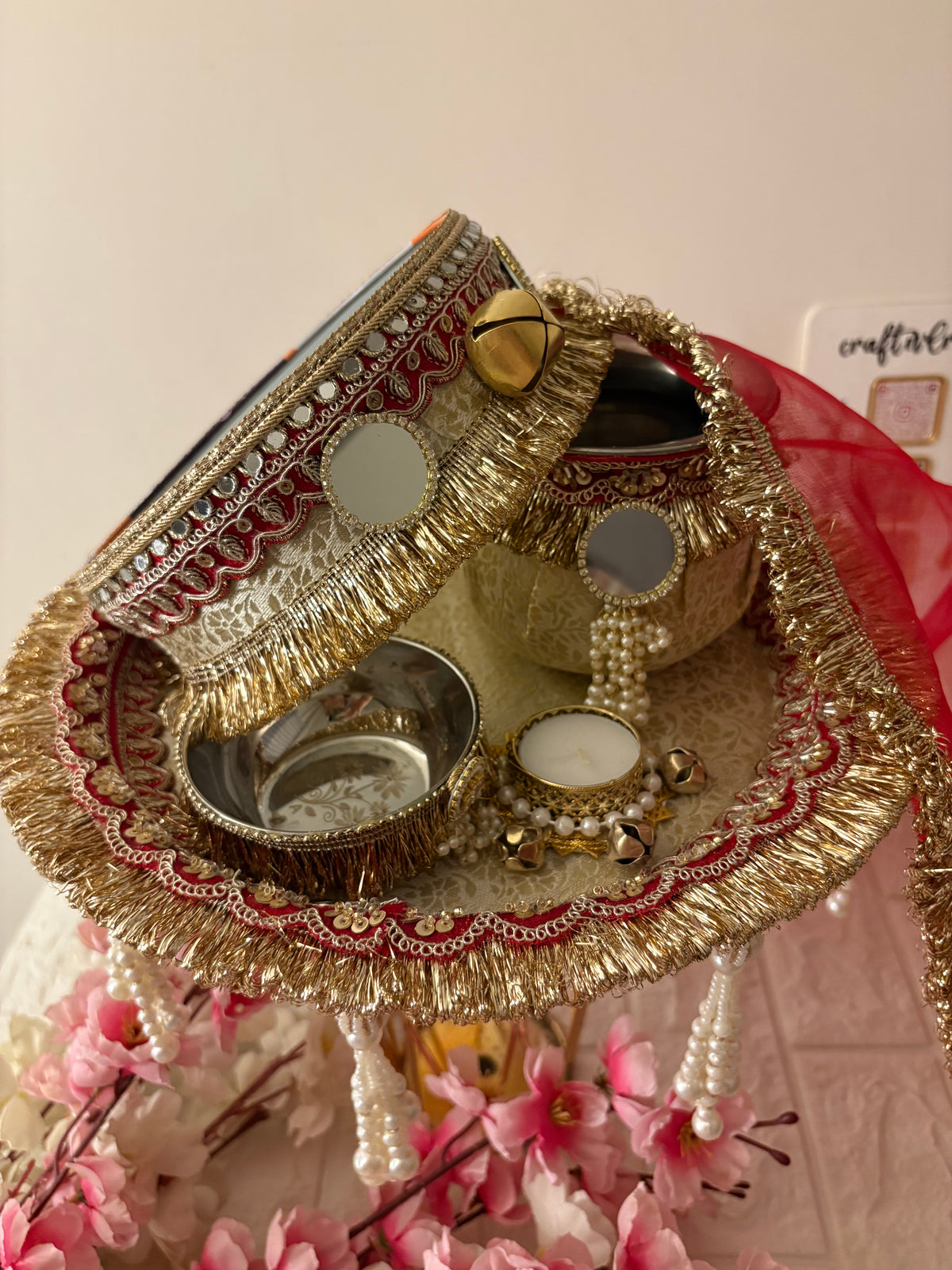 Aadhya Red-Gold Festive Set