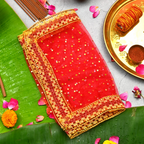 Shimmering Red Mata Chunri |Net Fabric Chunri | 25x11 in