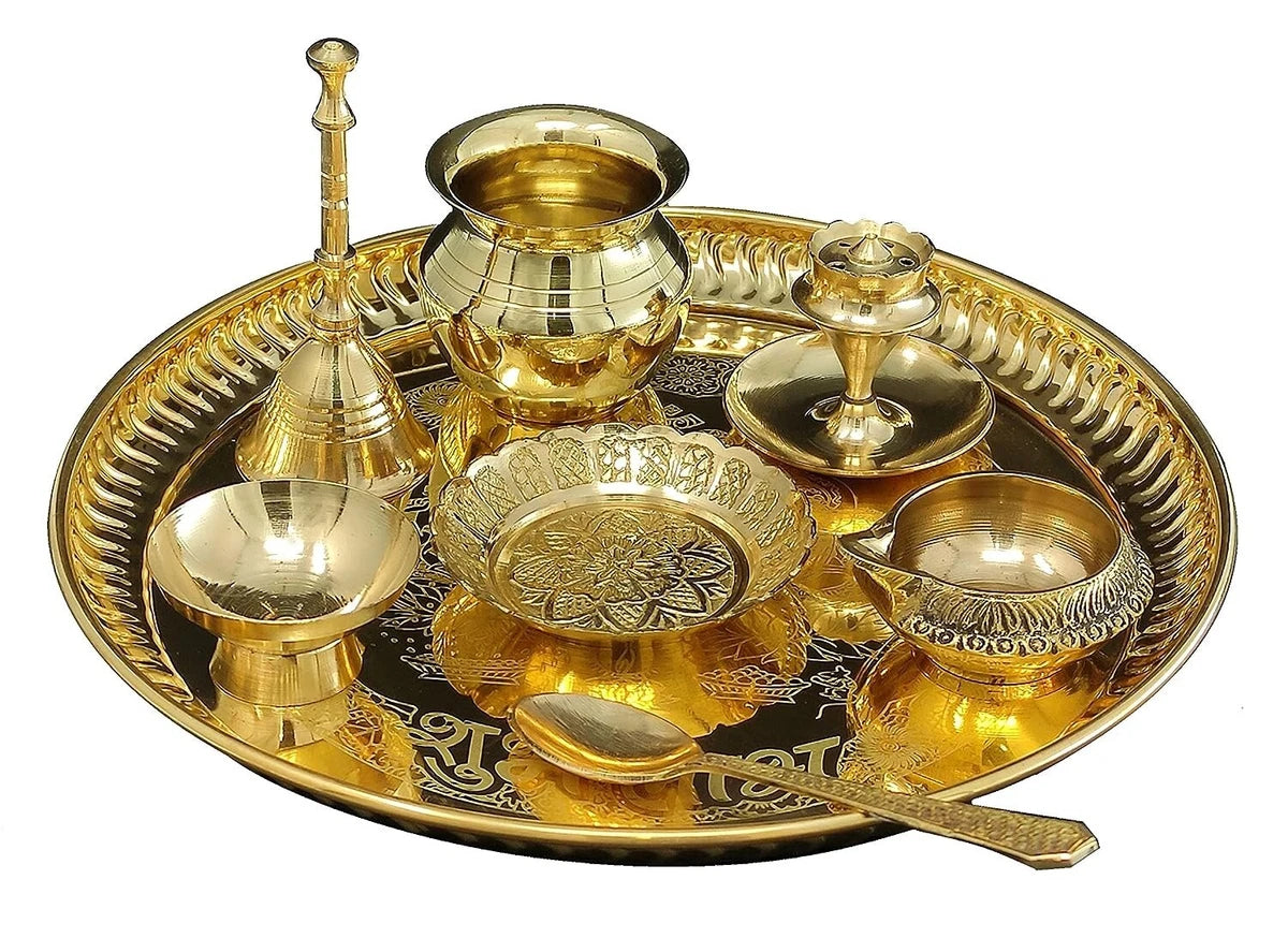 Brass Puja/Pooja Thali Set